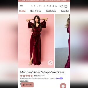 Baltic Born Velvet Maxi Dress in Mulberry